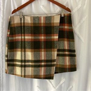 Next Checkered Mini Skirt in Green and Brown
